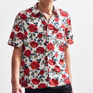 Wandering Rose Rayon Short Sleeve ButtonDown Shirt